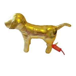 Victorias Secret PINK Gold Metallic Dog Stuffed Plush Toy.